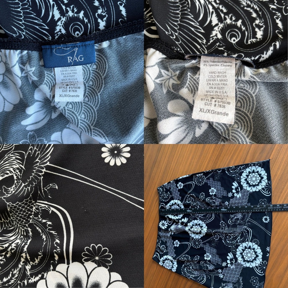 90s Vintage Rag Midi Skirt XL Floral Grunge Fairy Whimsigoth Y2K Ren Faire Beach - Picture 3 of 14